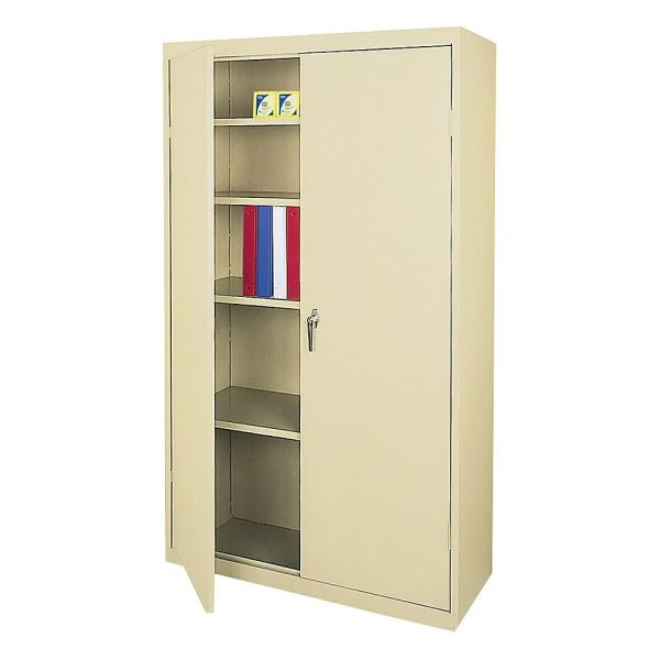 Realspace Putty Steel 4 Adjustable Shelf Storage Cabinet 72 X 36 X 18inch