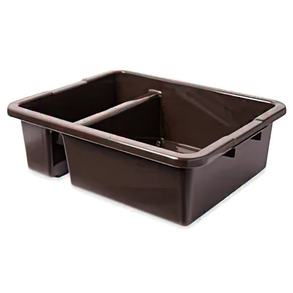 Rubbermaid Commercial Brown 7 Gallon Polyethylene Divided Bus/Utility Box (6-Pack)