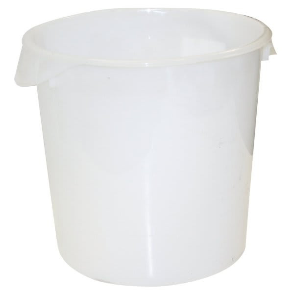 Rubbermaid Commercial 22 Qt White Polyethylene Round Food Storage Container W/ Bail (6-Pack)