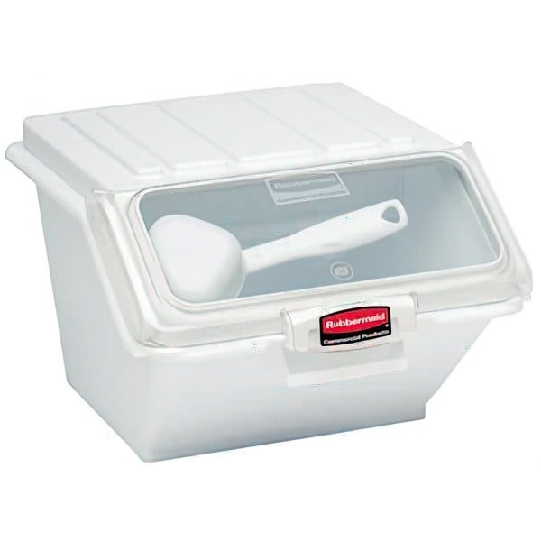 Rubbermaid Commercial 2.6 Gallon Plastic Shelf Ingredient Bin W/ 1/2-Cup Scoop