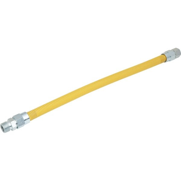 Dormont Safety Shield Yellow Coated Gas Connector 3/4" FIP X 3/4" Mip 24"L