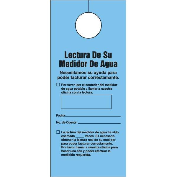 Door Knob Cards Bilingual Water Meter Reading Package Of 100