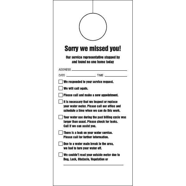 Door Knob Cards-Miscellaneous Service Package Of 100