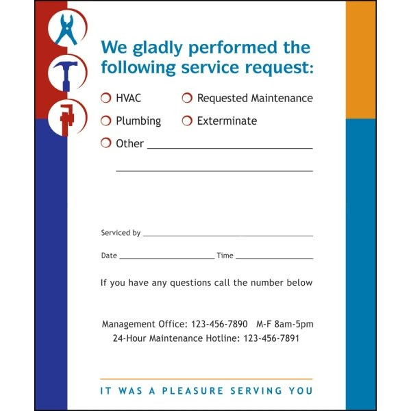 Maintenance Greeting Cards, Maintenance Was Here, 5 X 3", Package Of 100