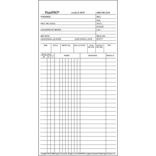 Meter Book Sheets Standard Grade Package Of 200