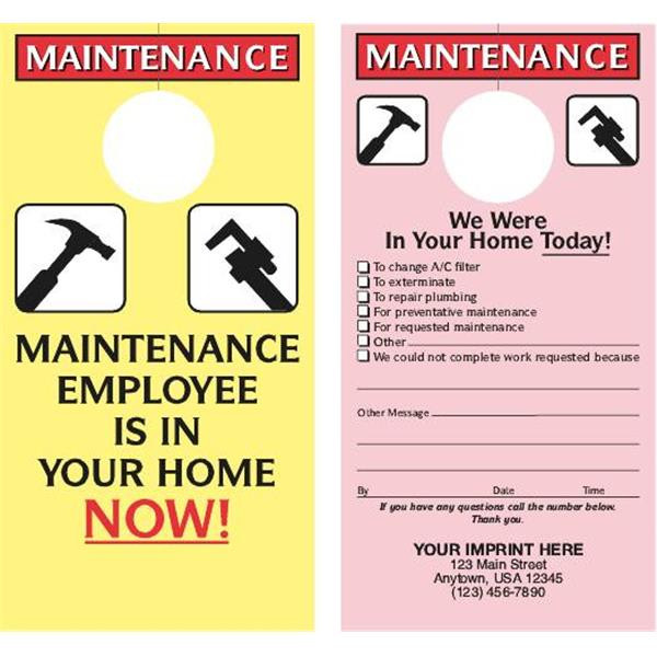 Two-Sided Maintenance Door Tags, 3-1/2 X 6-3/4", Package Of 100