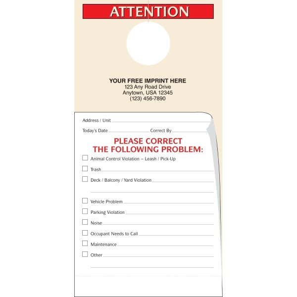 Rules Violation Warning Tags, Please Correct, Package Of 100