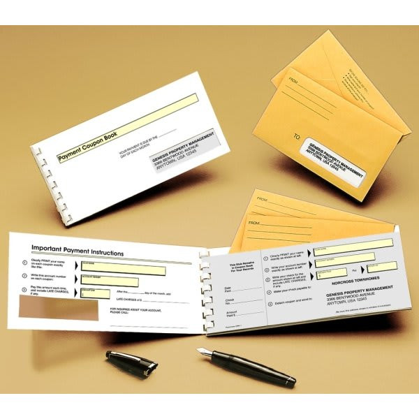 12 Payment Coupon Book With Envelopes