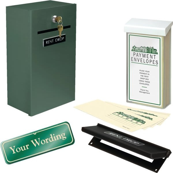 Rent Drop Box Kit, Green With Green Sign