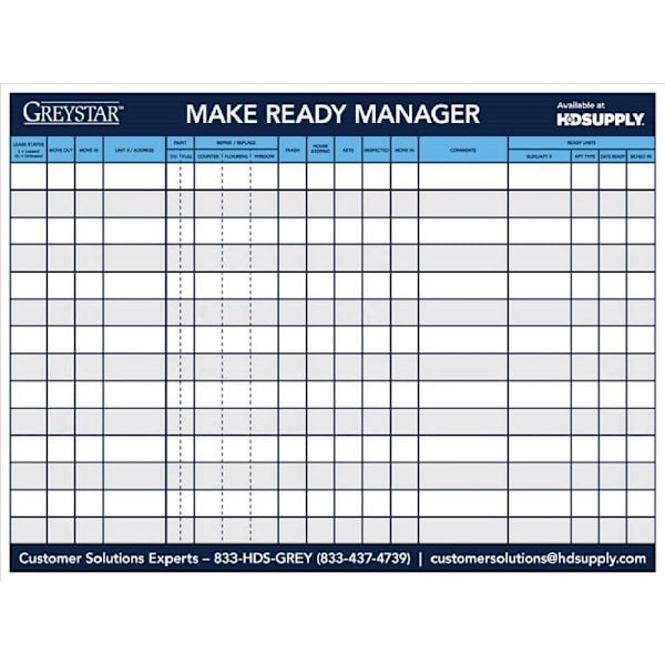 Accuform 48x36 Greystar Kpi Board With Header