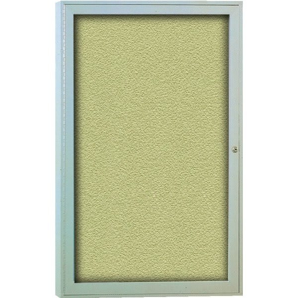 Ghent 1 Door Enclosed Vinyl Bulletin Board With Satin Frame, 3'H X 2'W, Caramel