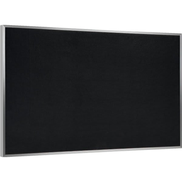 Ghent Recycled Black Rubber Bulletin Board With Aluminum Frame, 2'H X 3'W