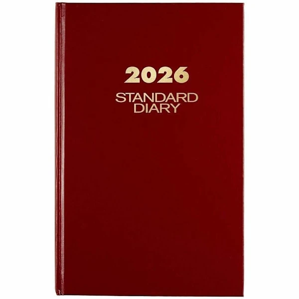 At-A-Glance Standard Diary 1 Year Jan-Dec 2026 7-3/4" X 12-1/8" Vinyl Red