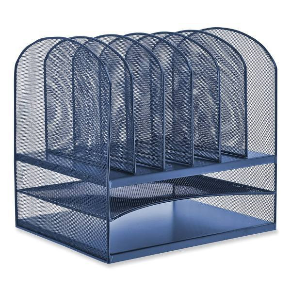 Safco Onyx Desk Organizer With 2 Horizontal And 6 Vertical Sections, Blue