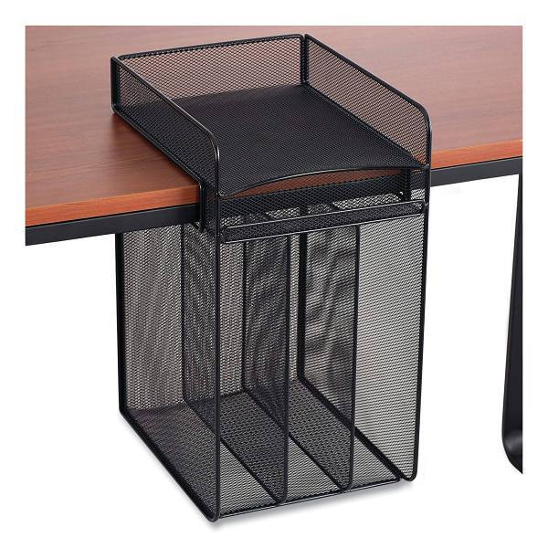 Safco Onyx Horizontal Hanging Storage, 5 Sections, Letter Size, Black