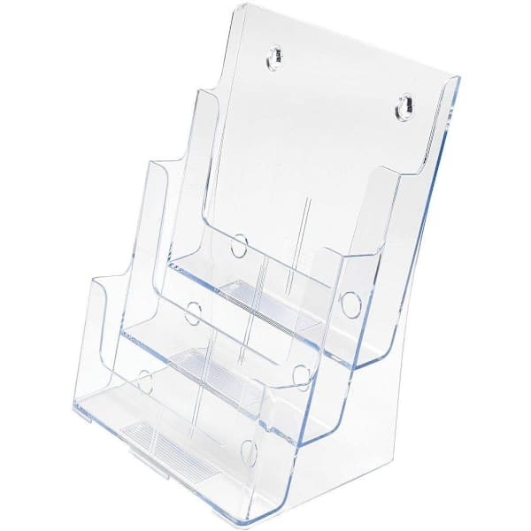 Deflecto Multi-Compartment Docuholder 3 Slots 12.63" X 9.5" X 6.25" Plastic Clear