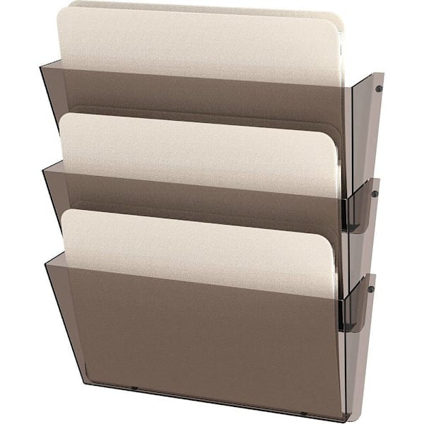 Deflecto Unbreakable 3 Docupockets 6.5" X 14.5" X 3" Plastic Smoke Package Of 3