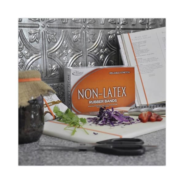 Alliance Non-Latex Rubber Bands Size 117b 0.04" Gauge Orange 1 Lb Package Of 250