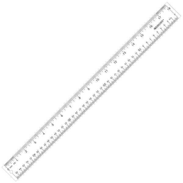 Westcott 18" Acrylic Ruler 1/16 Graduations Clear