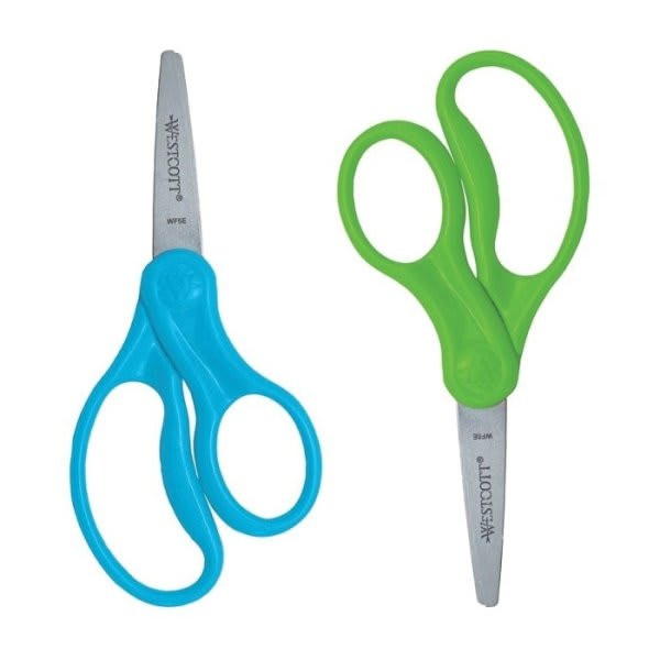 Westcott Assorted Color Hard Handle Kids Value Scissor 5"