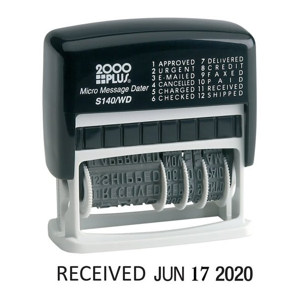 2000 Plus Self-Inking 12-In-1 Micro Date And Message Stamp