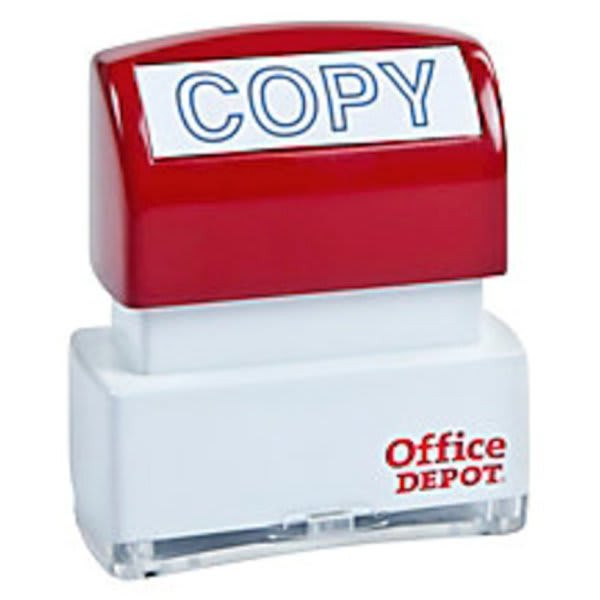 Office Depot Pre Inked "Copy" Message Stamp, Blue