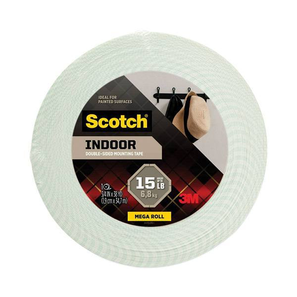 Permanent High-Density Foam Mounting Tape, Holds Up To 2 Lbs, 0.75" X 38 Yds, White