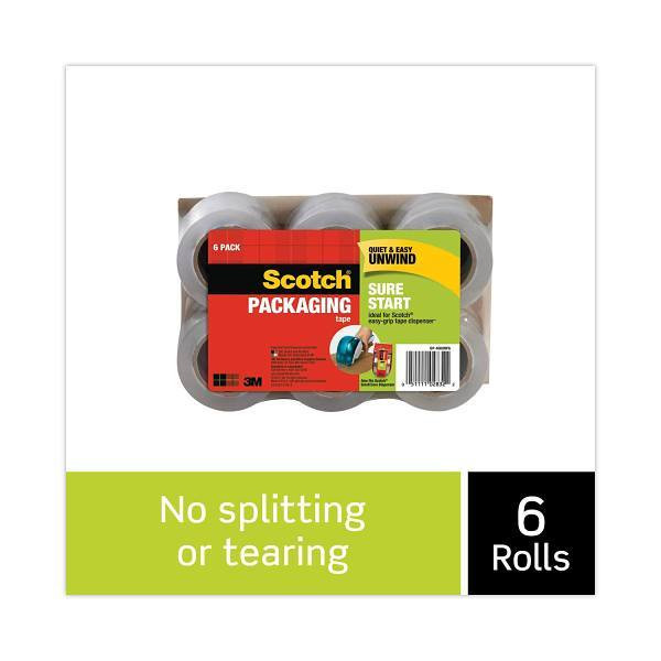 Sure Start Packaging Tape For Dp1000 Dispensers, 1.5" Core, 1.88" X 75 Ft, Clear, 6/Pack