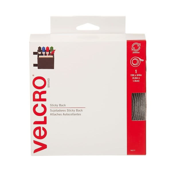 Velcro White Sticky Back Tape Roll 3/4" X 15'