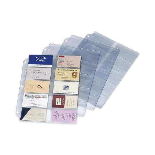 Cardinal Business Card Refill Pages For 2x3.5 Cards Clear Package Of 10