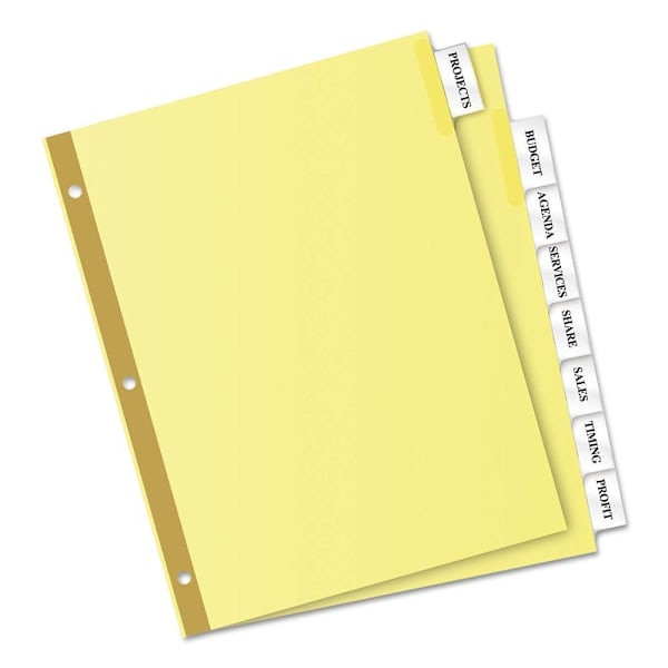 Avery Insert Big Tab Dividers 8-Tab Double Edge Reinforcing Clear Package Of 8