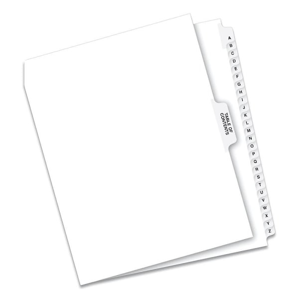 Avery Legal Exhibit Side Tab Index Dividers Avery Style A-Z White Package Of 27