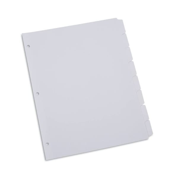 Universal Deluxe Write-On/Erasable Tab Index White Tabs Package Of 8