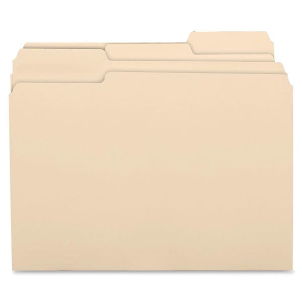 Business Source 1/3 Tab Cut Letter File Folder 8.5" X 11" Manila Package Of 100