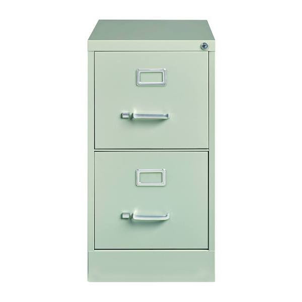 Hirsh 25" Deep 2 Drawer Letter Width Metal Vertical File Cabinet, Commercial Grade, Light Gray