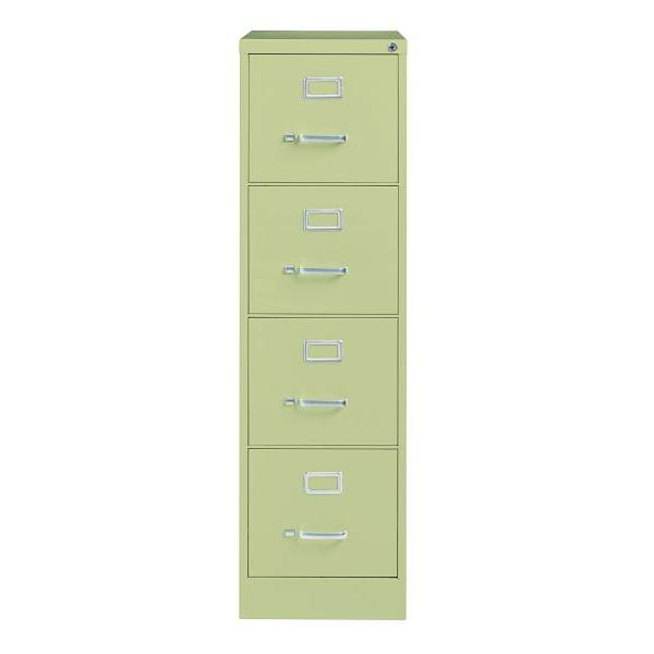 Hirsh 25" Deep 4 Drawer Letter Width Metal Vertical File Cabinet, Commercial Grade, Putty