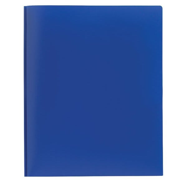 Office Depot Blue Polypropylene 2-Pocket Portfolio With Fastener, Package Of 6