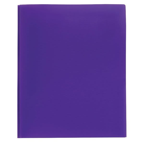 Office Depot Purple Polypropylene 2-Pocket Portfolio With Fastener, Pack Of 6