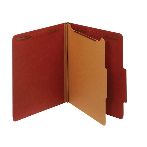Office Depot Red Pressboard Classification Folder Pack Of 10