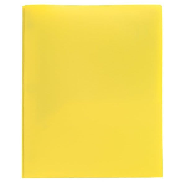 Office Depot Yellow Polypropylene 2-Pocket Portfolio With Fastener, Pack Of 6