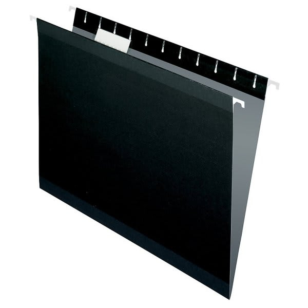 Pendaflex Black 1/5-Cut Hanging File Folder Pack Of 25
