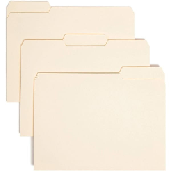 Smead 1/3 Tab Letter Interior File Folder 8.5" X 11" Package Of 100