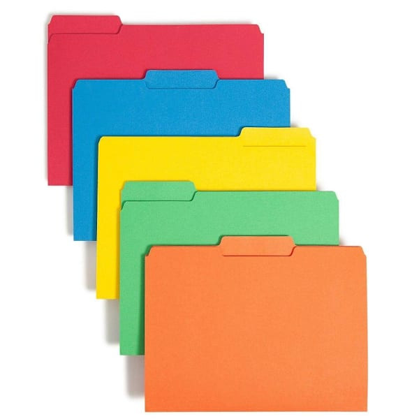 Smead 1/3 Tab Letter Interior File Folder 8.5"X11" Package Of 100