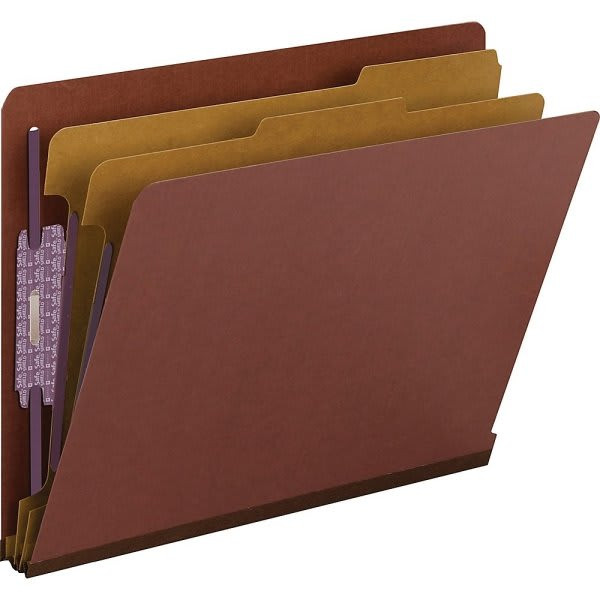 Smead End Tab Classification Folder W/ Safeshield Coated Fastener, Pack Of 10