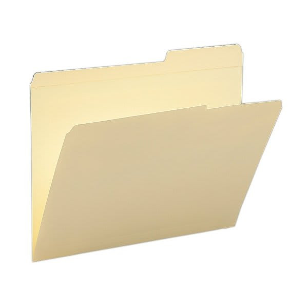 Smead Manila 2/5 Cut Reinforced Tab Guide-Height File Folder, Package Of 100
