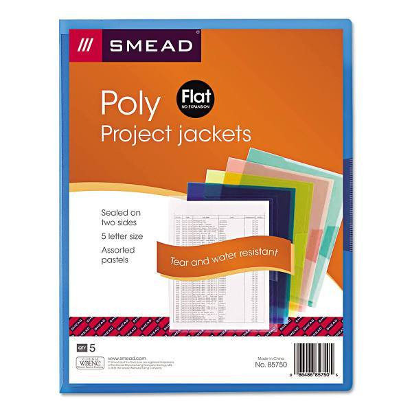 Smead Organize Up Translucent Project Jacket Letter Size Asst Color Package Of 5