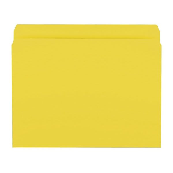 Smead Yellow Straight-Cut Reinforced Tab File Folder, Package Of 100