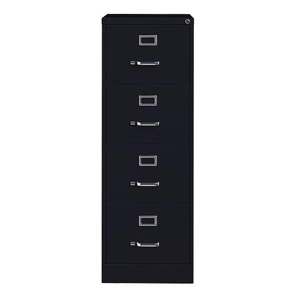 Hirsh 26.5" Deep 4 Drawer Legal Width Commercial Vertical File Cabinet, Black