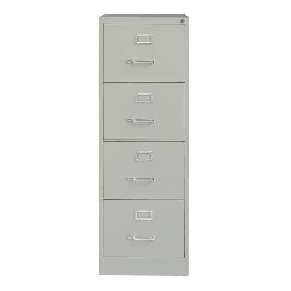 Hirsh 26.5" Deep 4 Drawer Legal Width Commercial Vertical File Cabinet, Gray