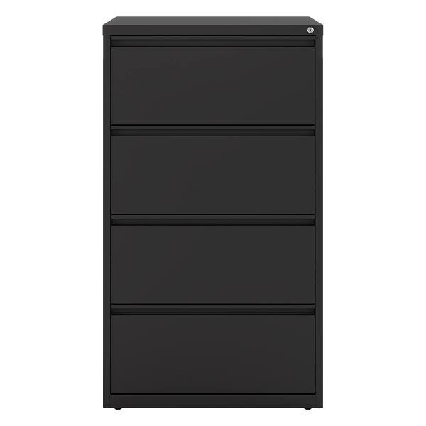 Hirsh 30" Wide 4 Drawer Metal Lateral File Cabinet For Home And Office, Black